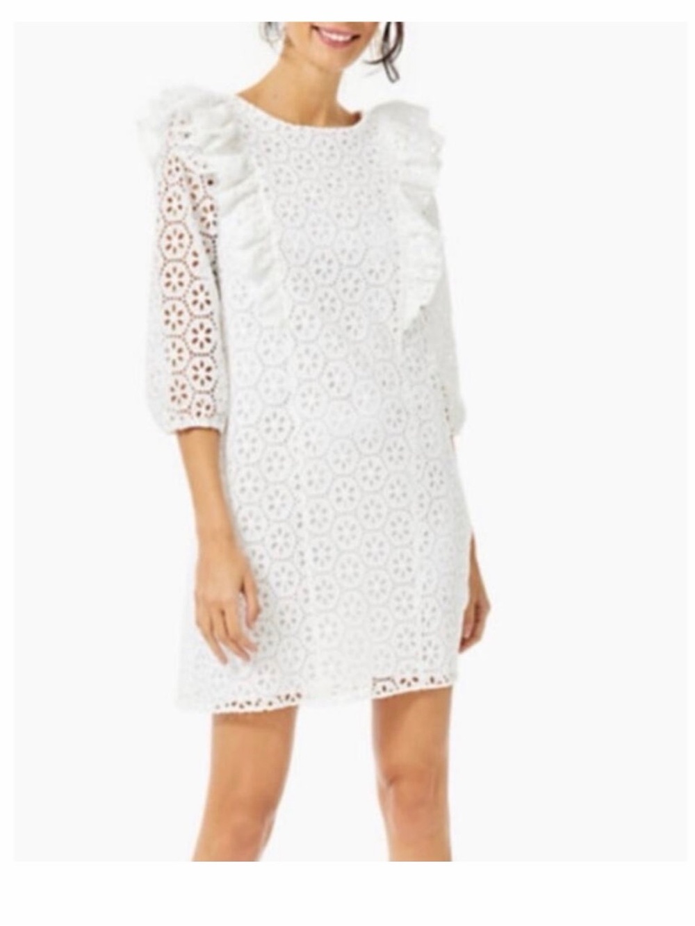 ⭐️NWT Lilly Pulitzer Primm Resort White Sand Dollar Eyelet Dress⭐️